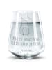 Mr. & Mrs. Panda Tumbler Glas Avocado Party mit Spruch in Transparent