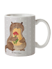 Mr. & Mrs. Panda Tasse Otter Blumenstrauß ohne Spruch in Grau Pastell