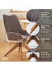 Home Nature Wohnkonzept Essstuhl aus Leinen 360° drehbar in Grau 64x60.5x95.5 cm