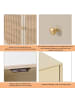 ABRIHOME Sideboard in Cremeweiß mit Rattantüren und 3 Schubladen 120x40cm