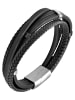 Adeliás Unisex Armband – Lederarmband aus Leder 19 cm in schwarz