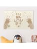 WALLART Kindergarderobe Holz - Dream Big Little Star mit Blumen Natur in Creme-Beige