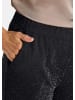 GOLDNER Glänzende, weite Jerseyhose VERA in schwarz / silberfarben