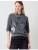 More & More Kurzarmpullover in warm grey melange