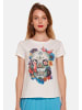 TOOCHE T-Shirt "Blumenkopf" in Weiß