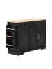 ABRIHOME Sideboard in Schwarz mit 3 Türen und 1 Schublade ausziehbaren Regalen