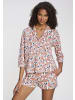 VIVANCE DREAMS Pyjamaoberteil in orange-weiß-gemustert