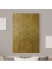 WALLART Leinwandbild Gold - Zederrillen Grau I in Grau