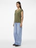 Pieces T-Shirt mit V-Ausschnitt in Grape Leaf