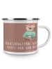 Mr. & Mrs. Panda Camping Emaille Tasse Brautjungfern Party mit S... in Braun Pastell