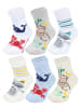 TupTam Kinder Socken Mädchen Jungen Bunt Gemustert 6er Pack in beige/weiß