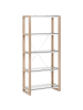 Beliani Bücherregal JENKS in Weiß/Braun - (W) 68 x (H) 152 x (L) 30 cm