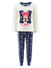 Disney Minnie Mouse 2tlg. Outfit: Schlafanzug Langarmshirt und Hose in Weiß