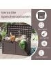 COSTWAY 380 L Gartenbox mit Rollen in Braun