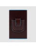 Piquadro Black Square Kreditkartenetui RFID Schutz Leder 6 cm in mahogany