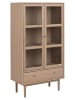 ebuy24 Vitrinenschrank Aston Eiche Dekor 80 x 40 cm