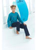 LE JOGGER Pyjama in petrol-marine, grau-meliert-marine