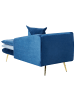 Beliani Chaiselongue GONESSE in Blau/Gold - (W) 160 x (H) 72 x (L) 79 cm