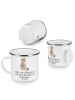 Mr. & Mrs. Panda Tasse Emaille Glanz Putzfrau mit Spruch in Weiß