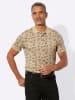 Sieh an! Poloshirt in sand-dunkeltaupe-bedruckt