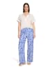 Betty Barclay Leinenhose mit elastischem Bund in Weiß/Blau