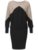 LASCANA Strickkleid in sand-schwarz