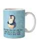 Mr. & Mrs. Panda Tasse Pinguin Diät mit Spruch in Eisblau