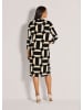 MADELEINE Elegantes Kleid mit Grafik-Print in schwarz / beige / melange