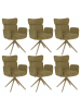 MCW 6er-Set Esszimmerstuhl N11 Bouclé 350g/m², Oliv, Beine Holz-Optik