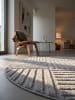 KADIMA DESIGN Hochflorteppich 3D Bögen Boho Waschbar Wohnzimmer in Silber
