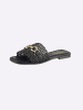 Heine Pantolette in schwarz-goldfarben