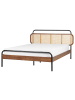 Beliani Doppelbett BOUSSICOURT in Braun/Schwarz - (W) 162 x (H) 100 x (L) 210 cm