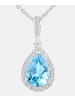 Diamant L'éternel Halskette mit Anhänger aus 375 Weißgold mit Diamant mit Topas