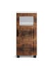VCM  Holz Badschrank Midischrank Nilari 70 x 38 x 28 cm in Weiß / Vintage-Eiche