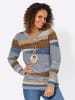 WITT WEIDEN Pullover in jeansblau-taupe-gemustert