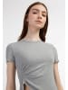 myMo Jersey-Shirt Aus Rippstrick in Grau Melange