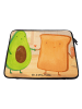 Mr. & Mrs. Panda Laptop Tasche Avocado Toast Design ohne Spruch in Weiß