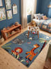 KADIMA DESIGN CASOLA Kinderteppich Blau 120x170 Dschungel Polypropylen Kinderzimmer in Blau