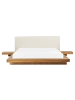 Beliani Doppelbett ZEN in Braun/Weiß - (W) 308 x (H) 86 x (L) 229 cm