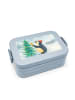 Mr. & Mrs. Panda Lunchbox Pinguin Weihnachtsbaum Design mit Spruch in Blau Pastell