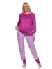NORMANN Schlafanzug Bündchen Kuschel interlock - 81892 in lila