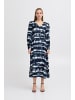 ICHI Kleid IHVARIEL Regular fit in Blue Fossil Ikat aop