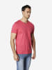 KOROSHI Basic baumwolle henley t-shirt in pink