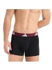 adidas Boxershort 3er Pack in Schwarz/Grau/Dunkelrot