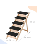 relaxdays Hundetreppe "5 Stufen" in Natur/Schwarz - (B)84,5 x (H)80 x (T)44 cm