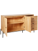 Beliani Sideboard ARIZONA in Braun/Schwarz - (W) 140 x (H) 80 x (L) 40 cm