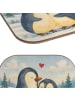 Mr. & Mrs. Panda Bierdeckel Pinguin umarmen Design ohne Spruch in Weiß