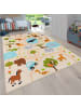 KADIMA DESIGN Kinderteppich waschmaschinenwaschbar Safari‑Straßen Kinderzimmer in Mehrfarbig