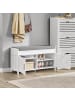 SoBuy Sitzbank in Weiß - (B)90 x (H)50 x (T)33cm