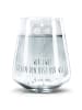 Mr. & Mrs. Panda Trinkglas Blume Sonnenblume mit Spruch in Transparent